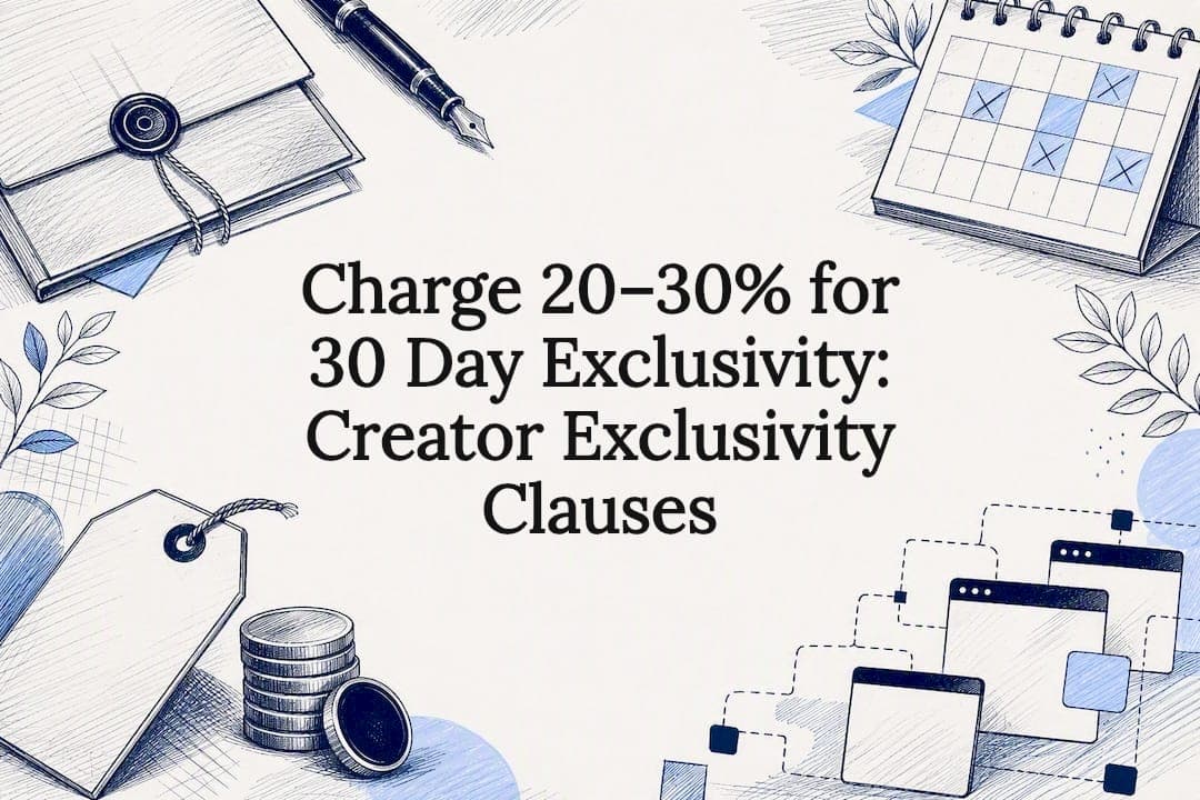 Charge 20–30% for 30 Day Exclusivity: Creator Exclusivity Clauses
