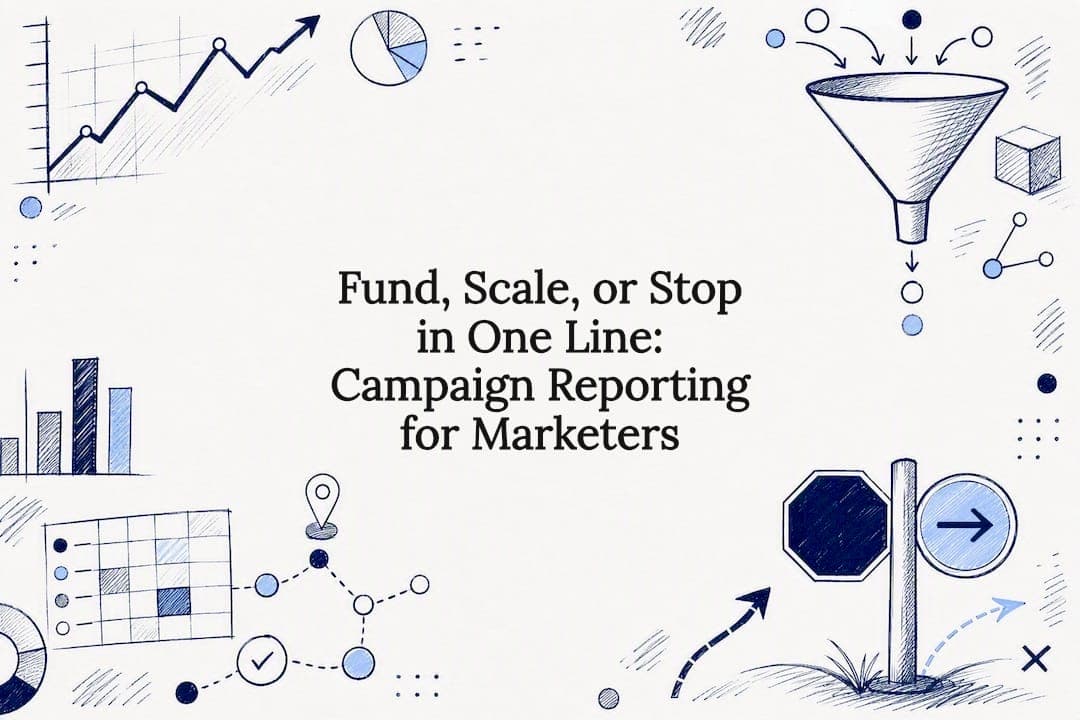 Fund, Scale, or Stop in One Line: Campaign Reporting for Marketers