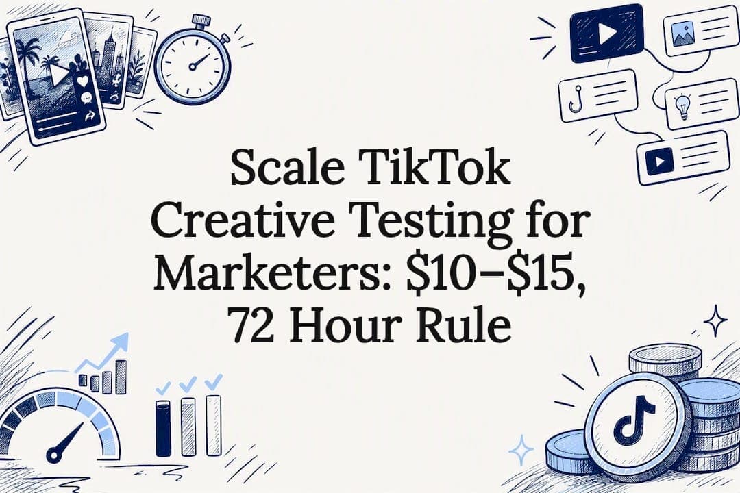 Scale TikTok Creative Testing for Marketers: $10–$15, 72 Hour Rule