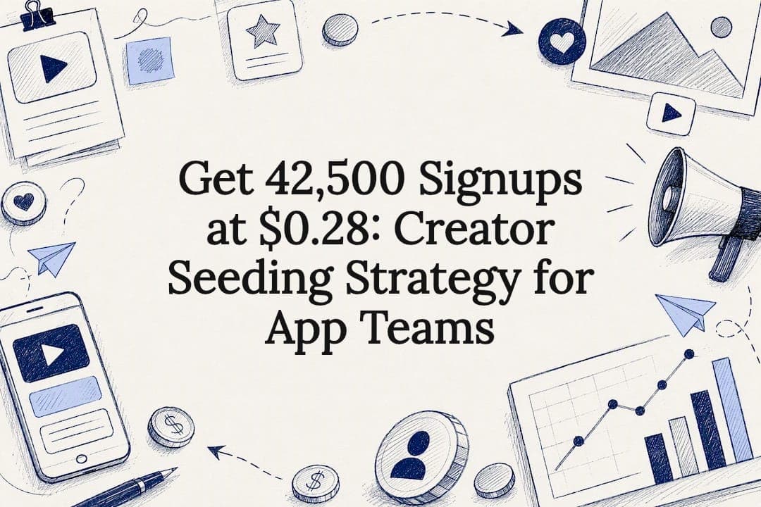 Get 42,500 Signups at $0.28: Creator Seeding Strategy for App Teams